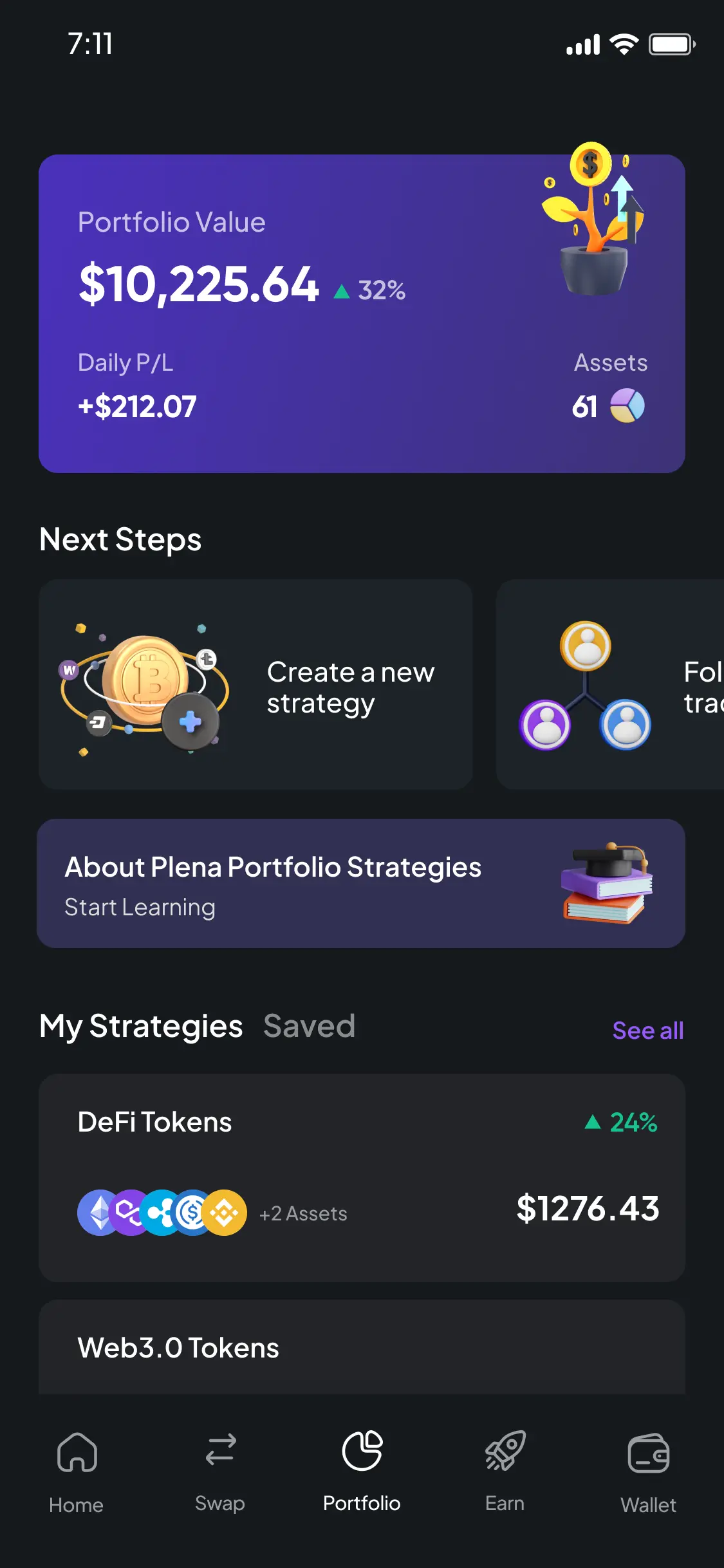 Plena portfolio screen